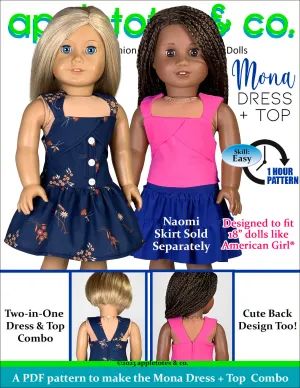 Mona Dress Top Combo 18 Inch Doll Sewing Pattern