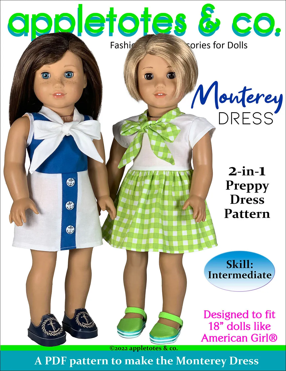 Monterey Dress 18 Inch Doll Sewing Pattern