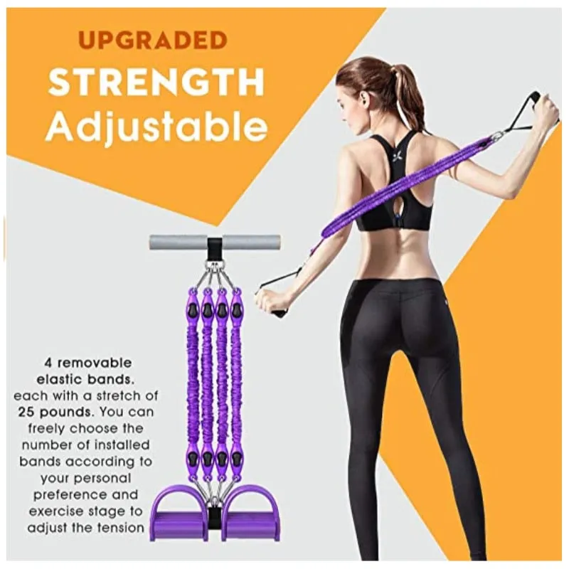 Multifunction Fitness Pedal Exerciser Sit-up Exercise Band Elastic Pull Rope Equipment Tummy Bodybuilding Tension Rope Antibreak