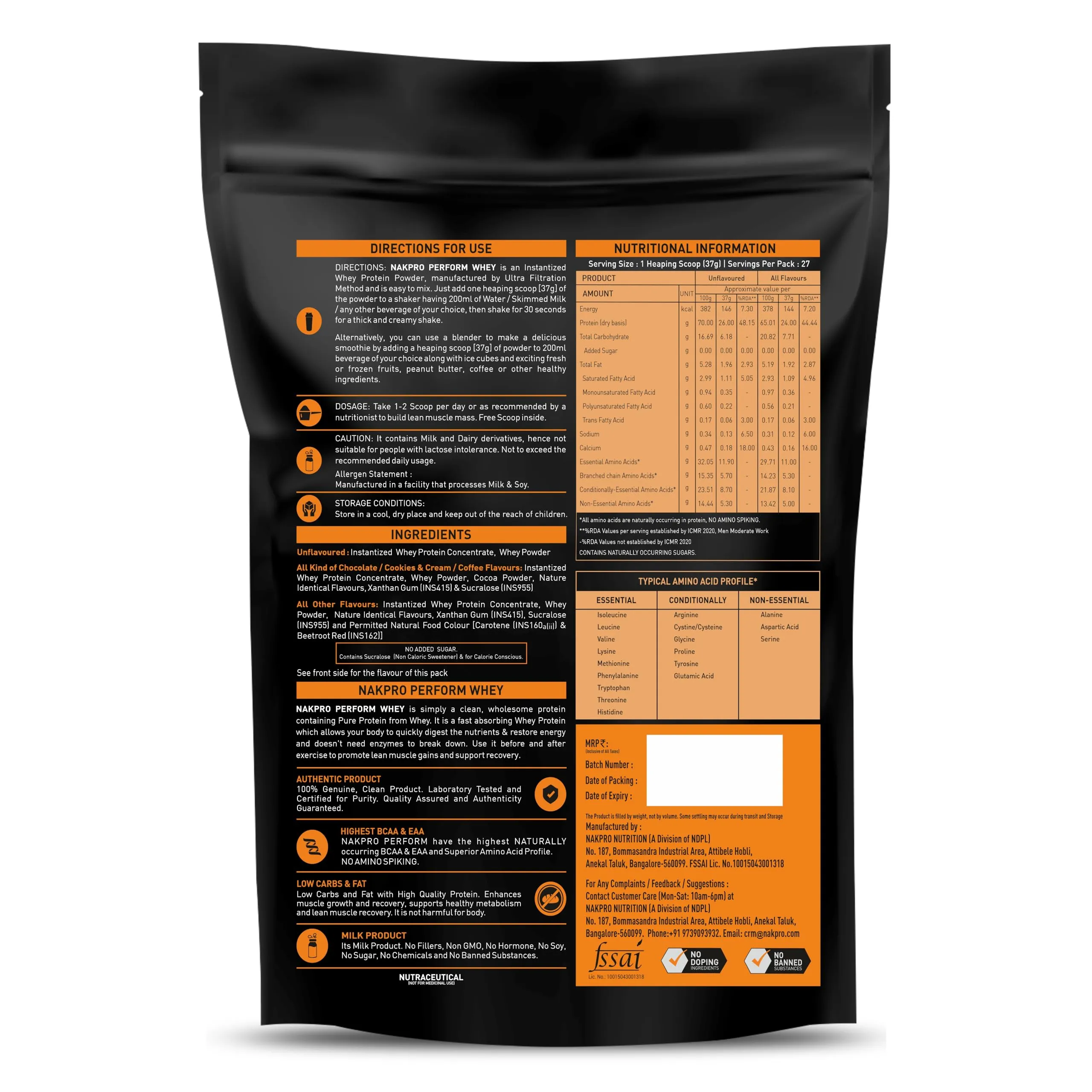 NAKPRO Perform Whey Protein Concentrate | 24g Protein, 5.3g BCAA per Serving | Muscle Recovery Workout Drink, Lean Muscle Growth (1 Kg, Double Rich Chocolate)