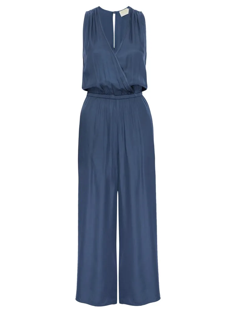 Nation LTD - Yanni Draped Pantsuit in Denim Blue