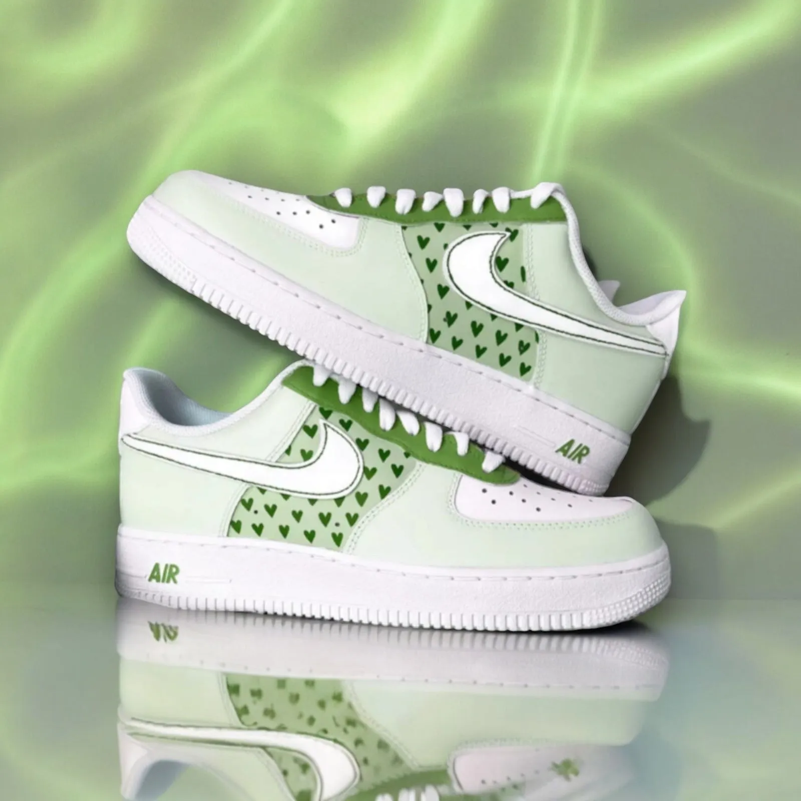 NIKE AIR FORCE HEARTS GREEN