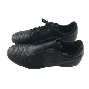 Nike football boots shoe size UK 9 black faux leather plastic studs