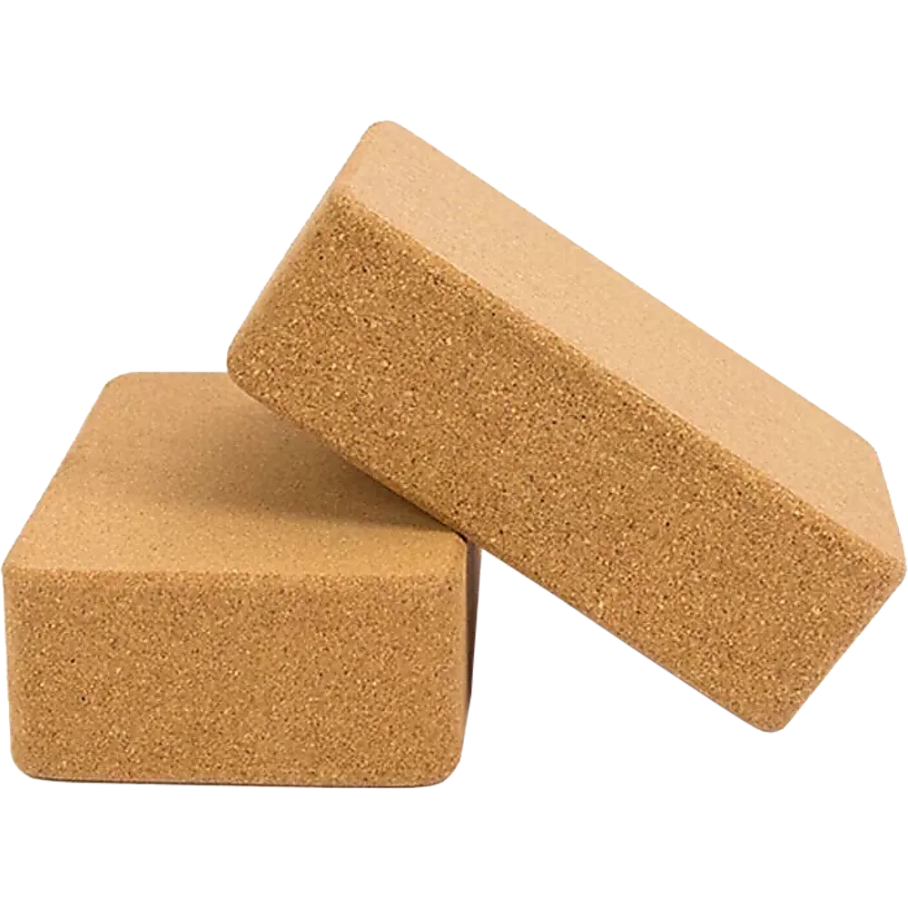 Non-Slip Organic Cork Yoga Blocks 2-Pack, Eco-Friendly