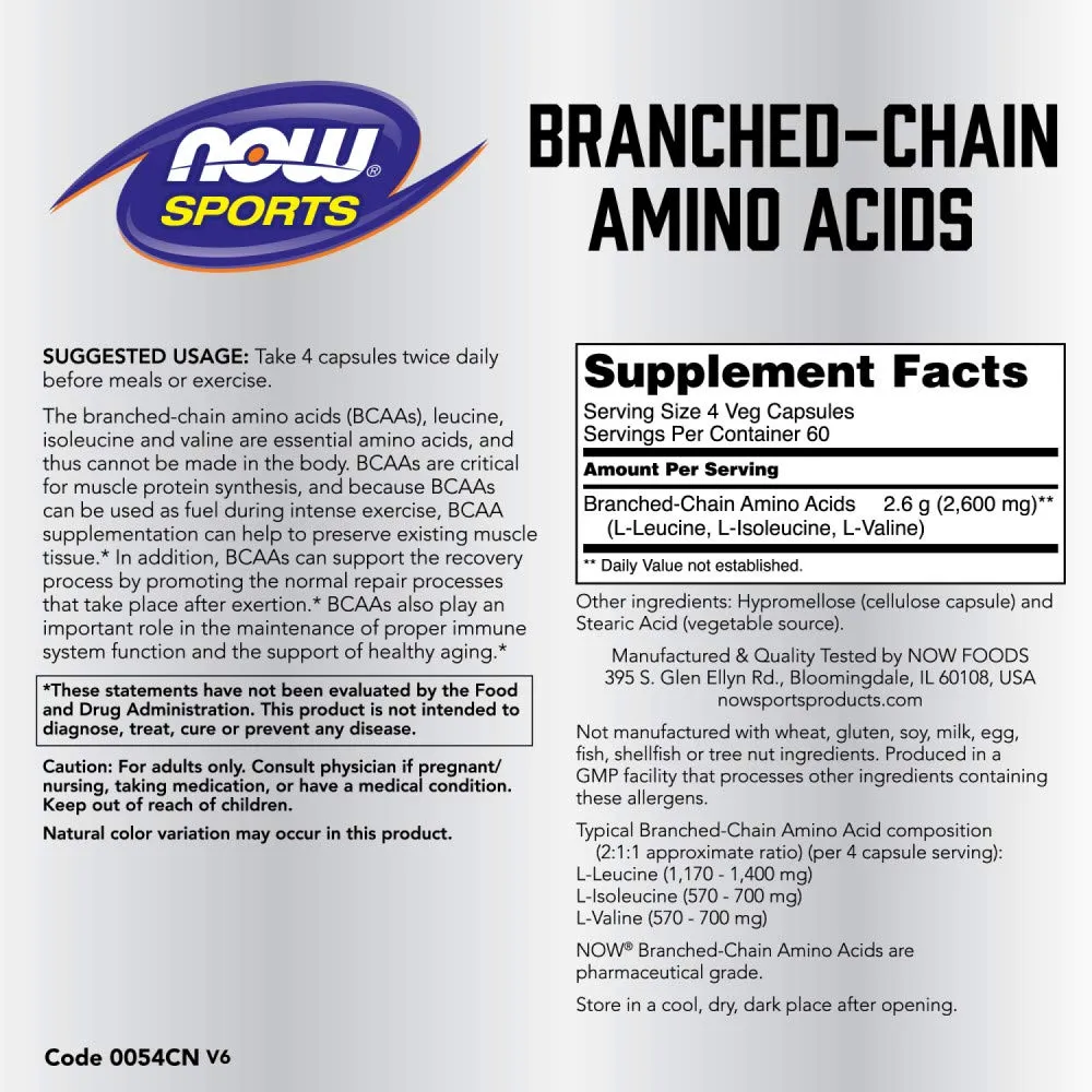 NOW Foods Branch Chain Amino Acids, 240 Capsules