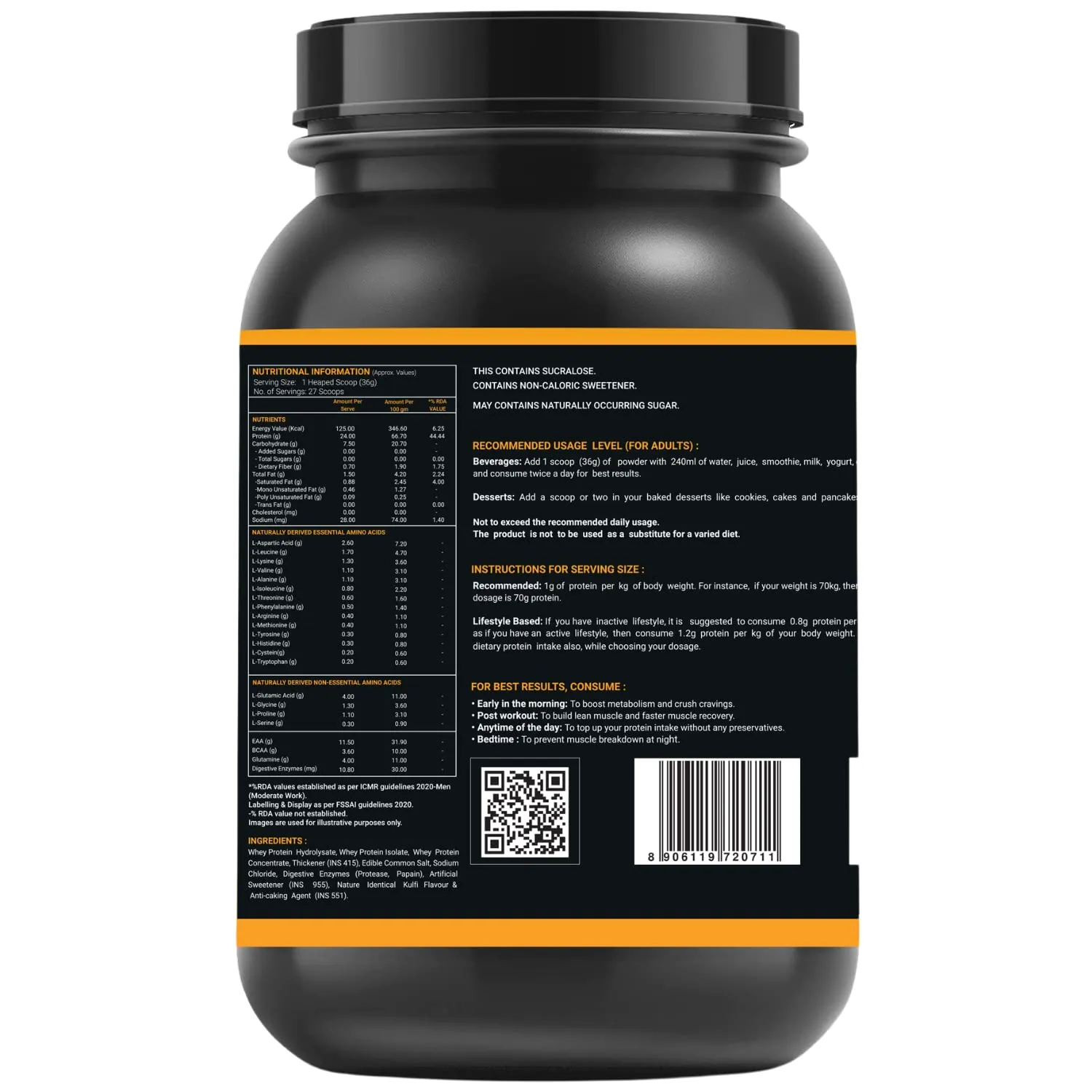 OSOAA European Whey Isolate Matrix TriBlend (1Kg,Desi Kulfi) | 24g Protein | Lab Tested & FSSAI Approved |Soy, Gluten & Sugar Free| Keto & Diabetic Friendly| Weight Management Drink (27 Serving)