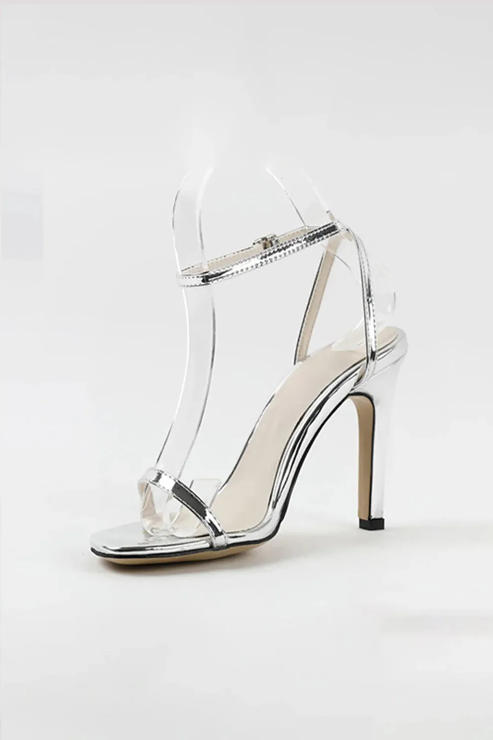 Outdoor Peep Toe Stiletto Heel Shoes With Buckle Ankle Strap