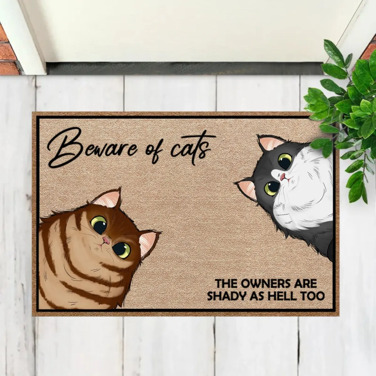 Pet Lovers - Beware Of Dogs And Cats - Personalized Doormat (NM)