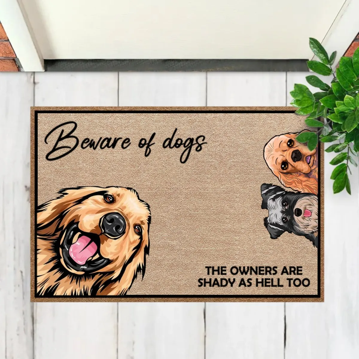 Pet Lovers - Beware Of Dogs And Cats - Personalized Doormat (NM)