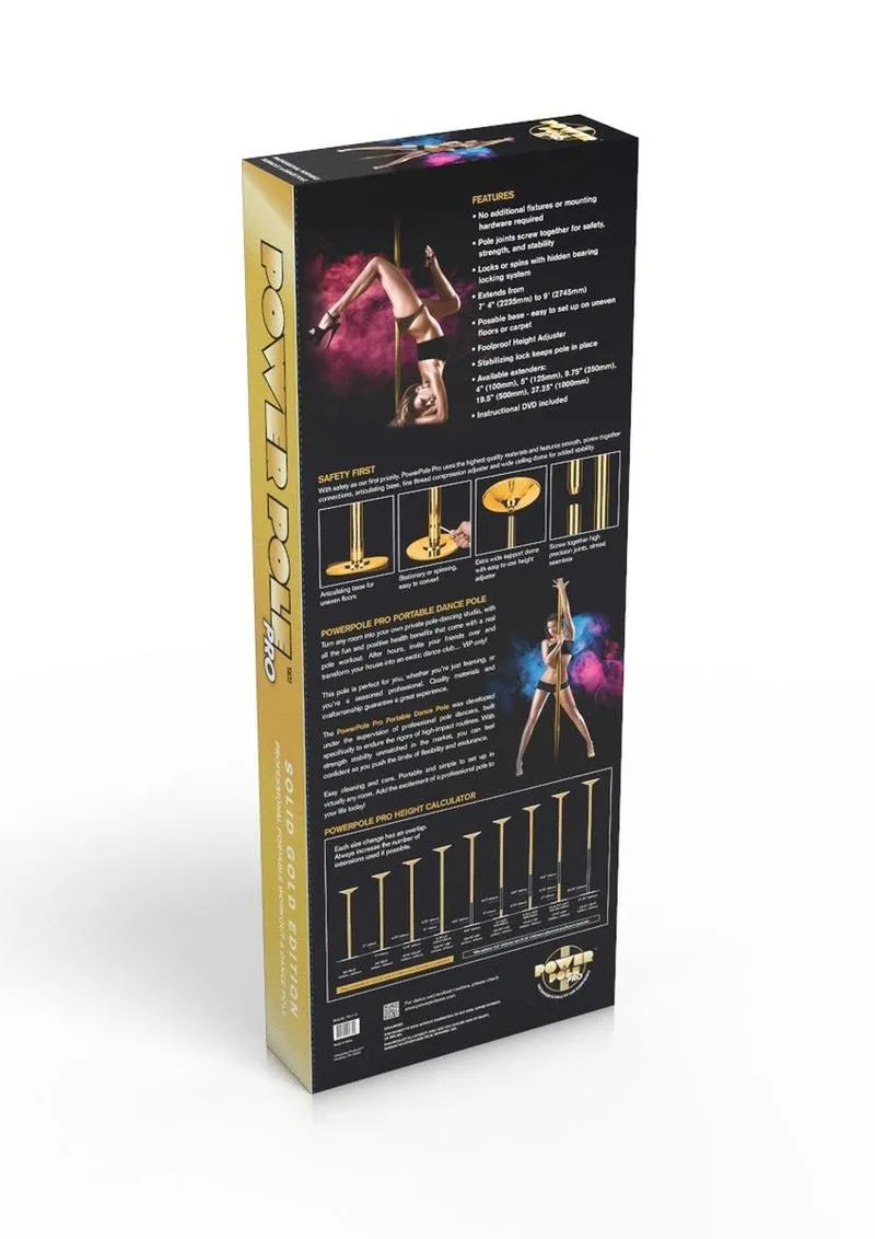 Power Pole Pro Professional Portable Exercise and Dance Spinning Pole Extends Up