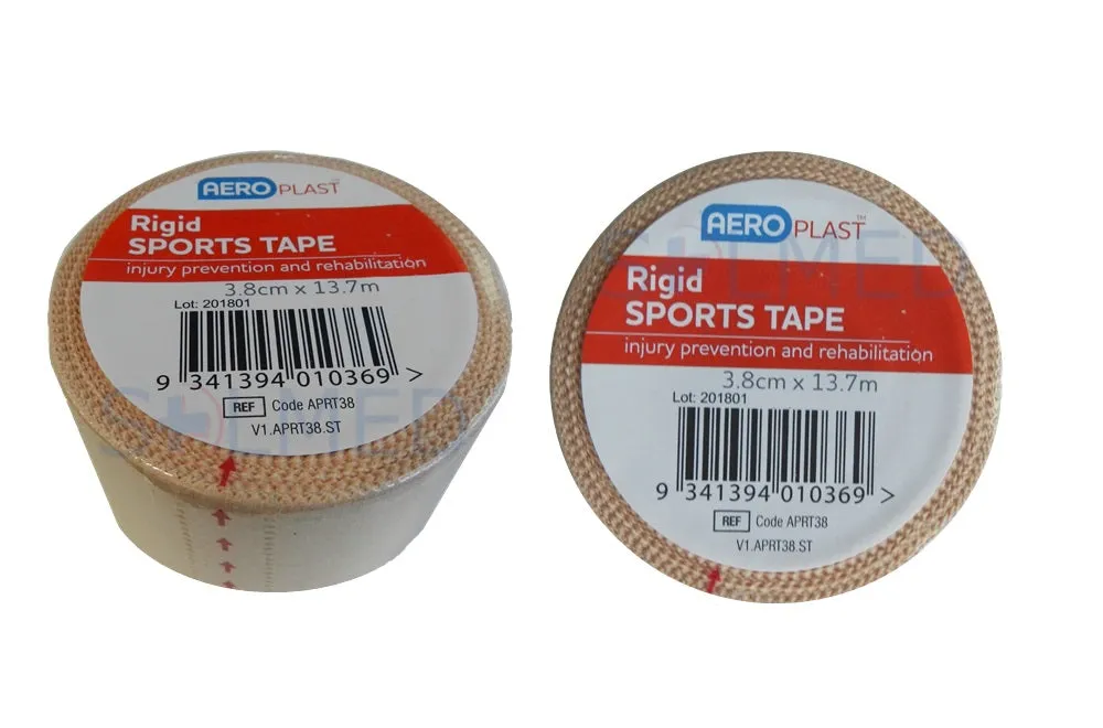 PREMIUM SPORTS TAPE LATEX FREE RIGID STRAPPING TAPE FLESH COLOURED 3.8CM X 13.7M