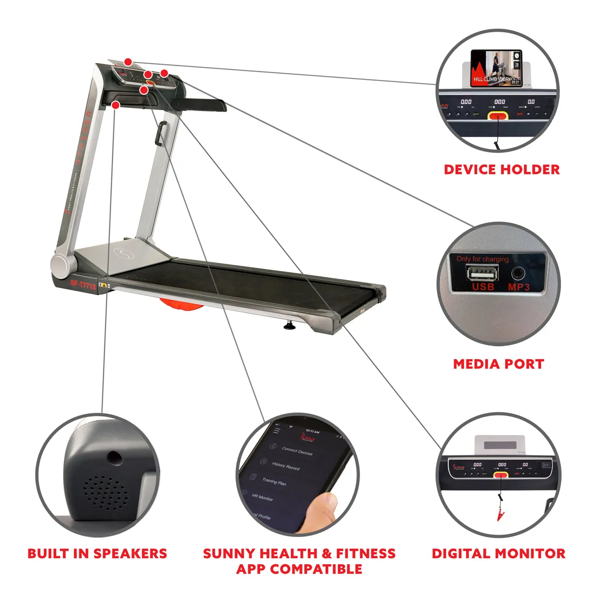 Pro Treadmill Wide Flat Folding & Low Deck