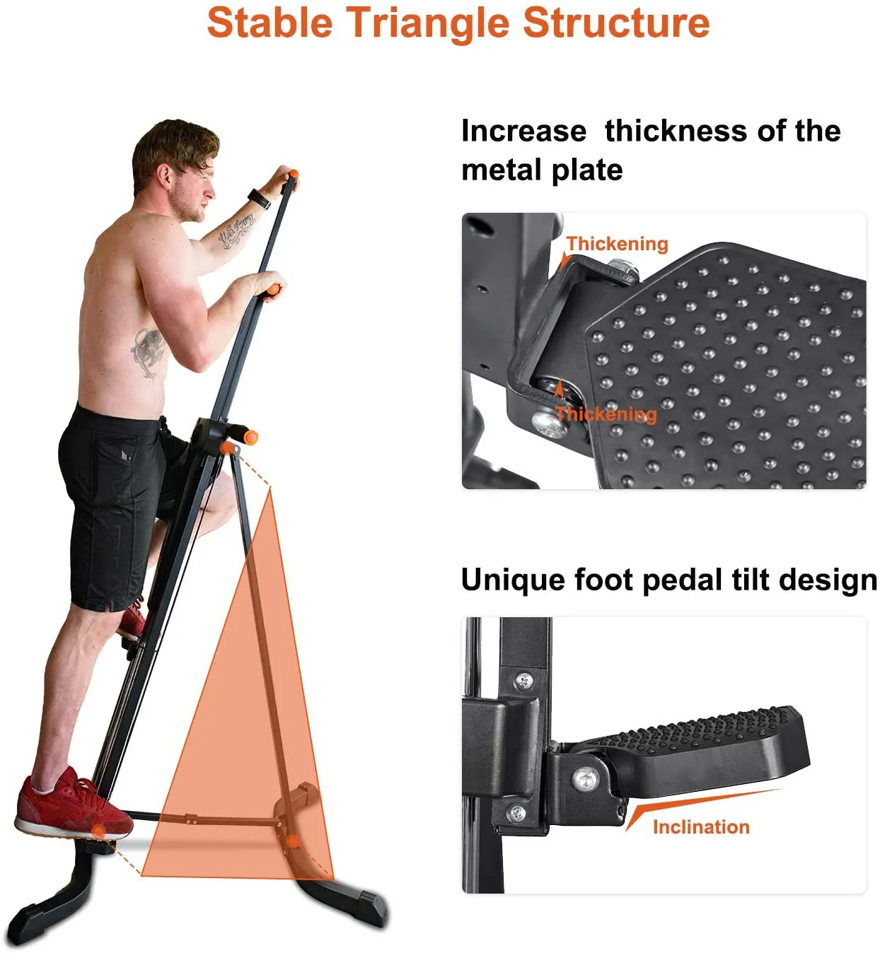 RELIFE REBUILD YOUR LIFE Vertical Climber for Home Gym Folding Exercise Cardio Workout Machine Stair Stepper Newer Version