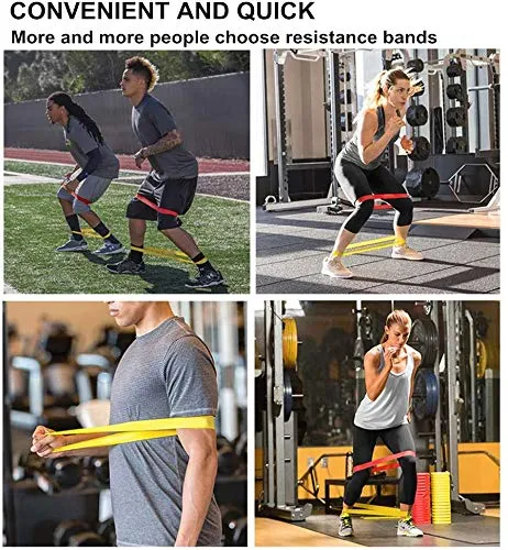 Resistance Loop Exercise Bands for Squats, Hips, Legs, Butt, Glutes and Heavy Workouts Physical Therapy, Rehab, Stretching, Home Fitness (Set of 5) ,Natural Rubber