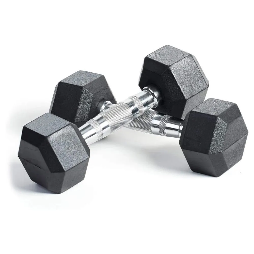 Rubber Encased Hex Dumbbell Hand Weight 2 x 10kg