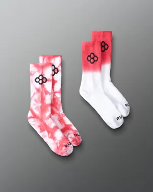 RUDIS Red Tie Dye Essential Socks (2 Pair)