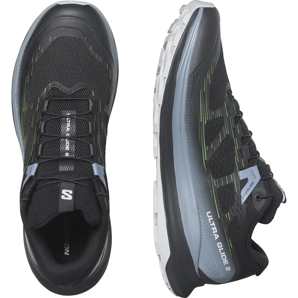 Salomon Men's Ultra Glide 2 Trail Running Shoes Black / Flint Stone / Green Gecko