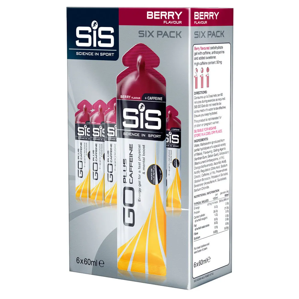 Science in Sport GO plus Caffeine Gels 6pack