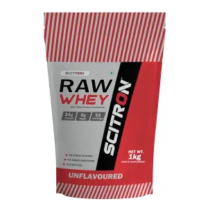 Scitron Raw Whey (100% Whey Protein Concentrate, 24g Protein, 0g Sugar, 33 Servings, Essential & Non-Essential Amino Acids, No Added Flavour & Sweetener) - 1 kg