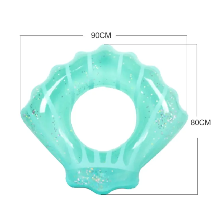 Shell Shape Inflatable Swimming Ring Lifesaving Ring Axillary Ring, Size: M,80x90cm(Blue)