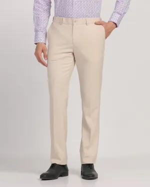 Slim Comfort B-95 Formal Beige Textured Trouser - Passion