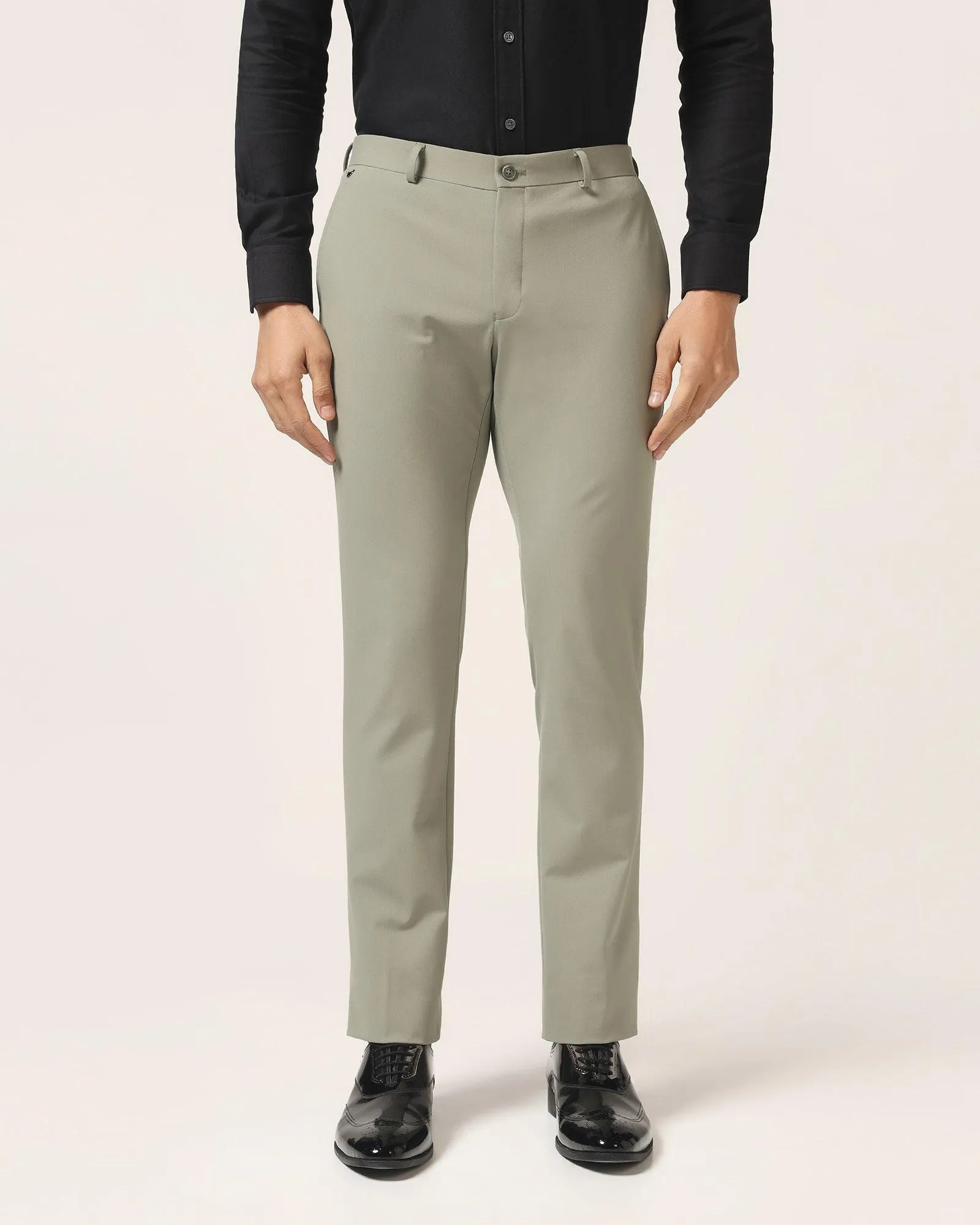 Slim Fit B-91 Formal Olive Solid Trouser - Davidson