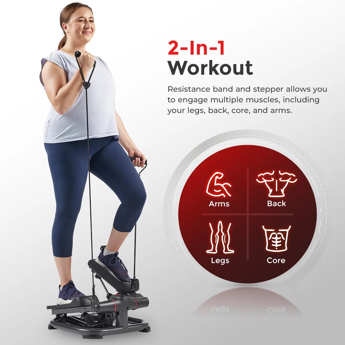 Smart Heavy Duty Power Stepper with Exercise Bands