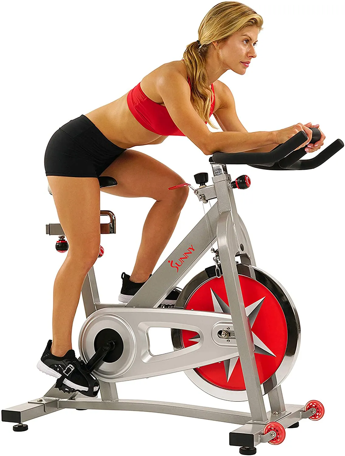 Sunny Health & Fitness Indoor Cycling Bike with 40 LB Flywheel and Dual Felt Resistance - Pro / Pro II