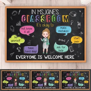 Teacher - In My Classroom Everything Is Okay - Personalized Doormat (VT)