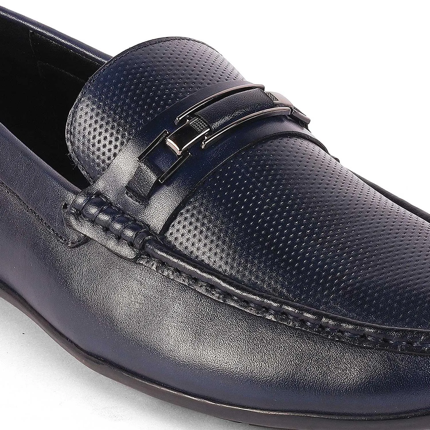 Tresmode Abia Blue Men's Leather Driving Loafers