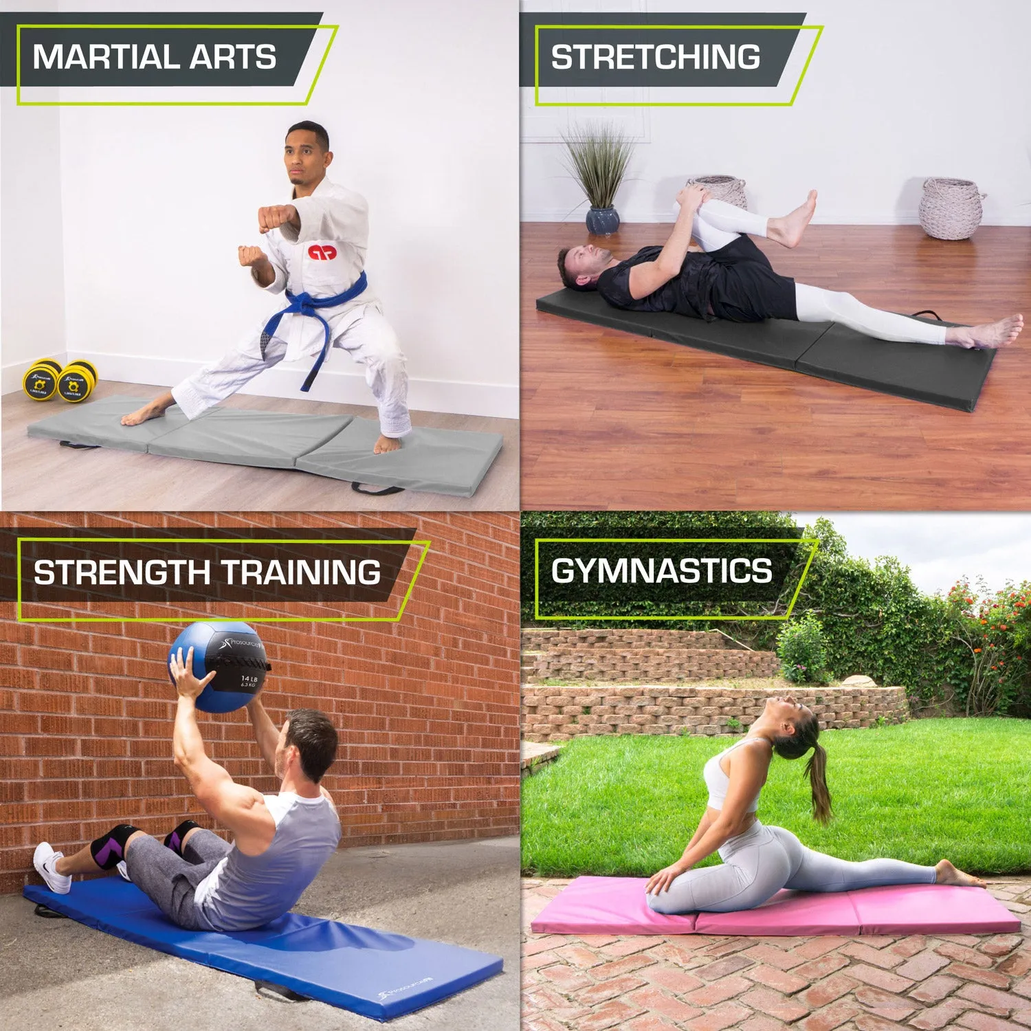 Tri-Fold Folding Exercise Mat