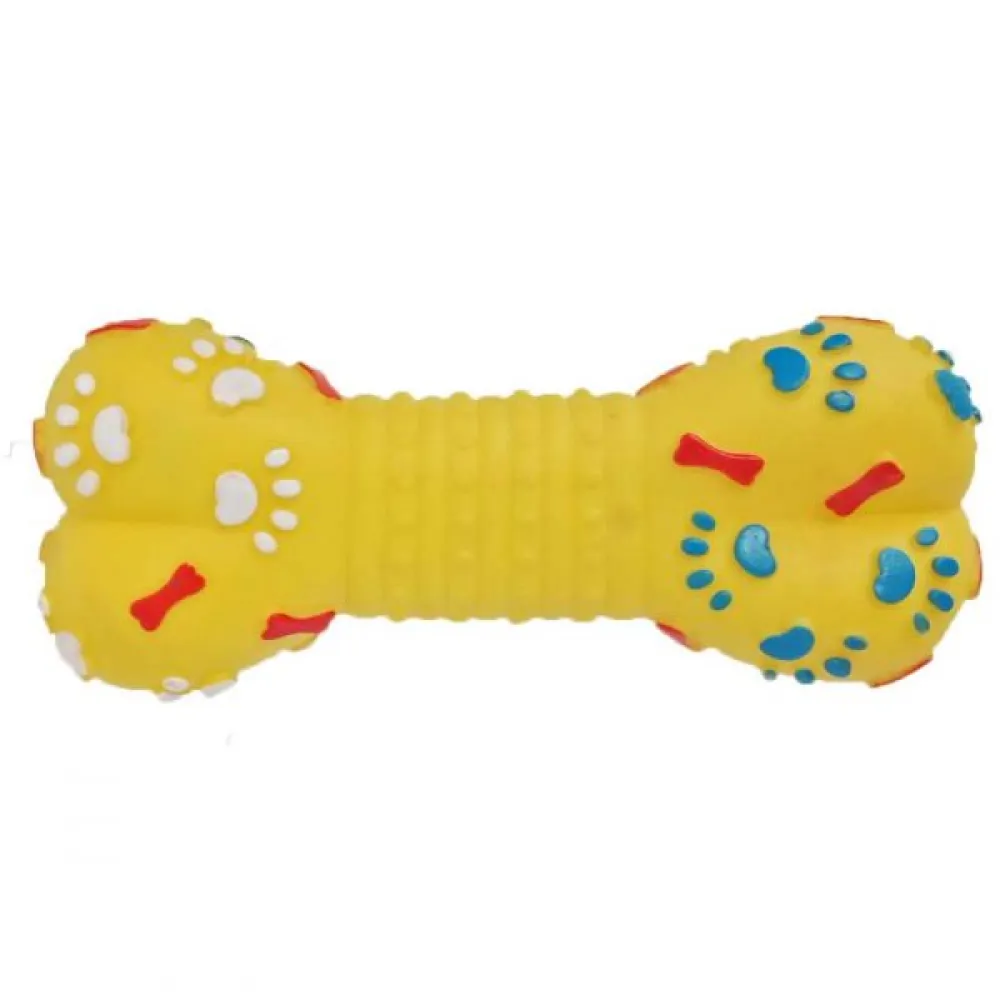 Trixie Bone Vinyl Toy for Dogs (Yellow)