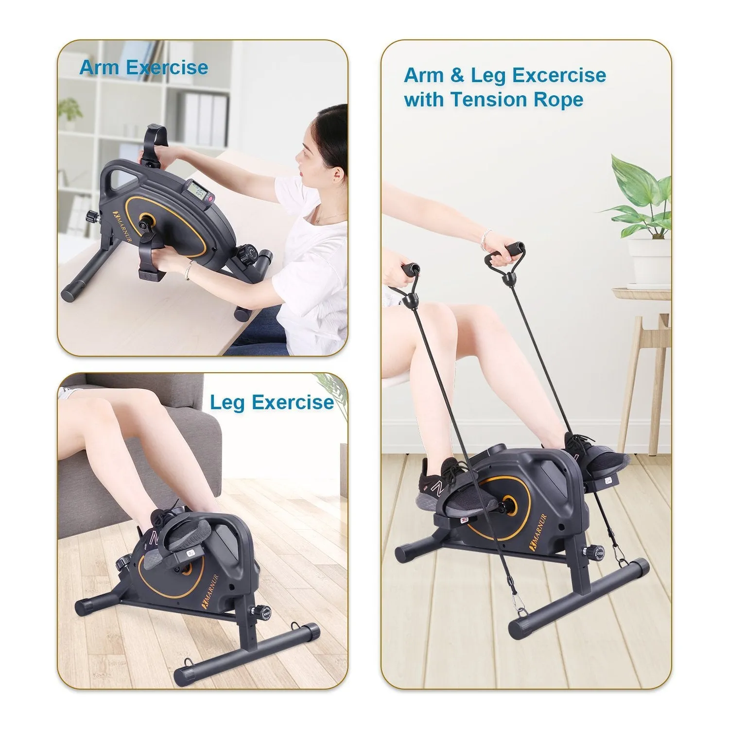 under desk bike pedal exerciser mini exercise bike stationary bikes static bike seated magnetic resistance portable machine arm foot leg therapy seniors elderly home sitting indoor small office workout best cheap gift for parents