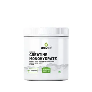 Unived Certified German Creapure | Micronised Creatine Monohydrate | Single Ingredient, Flavorless & Caffeine Free | 3g Per Serving. 83 servings, 250g Jar