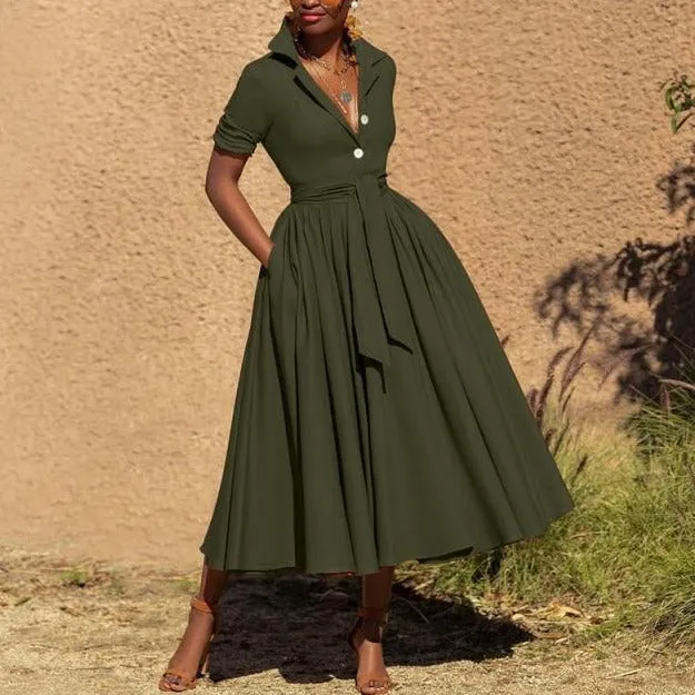 V-neck Long Sleeve Sundress