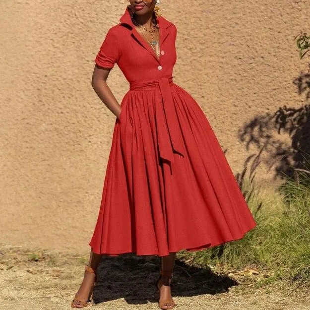 V-neck Long Sleeve Sundress