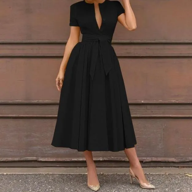 V-neck Long Sleeve Sundress