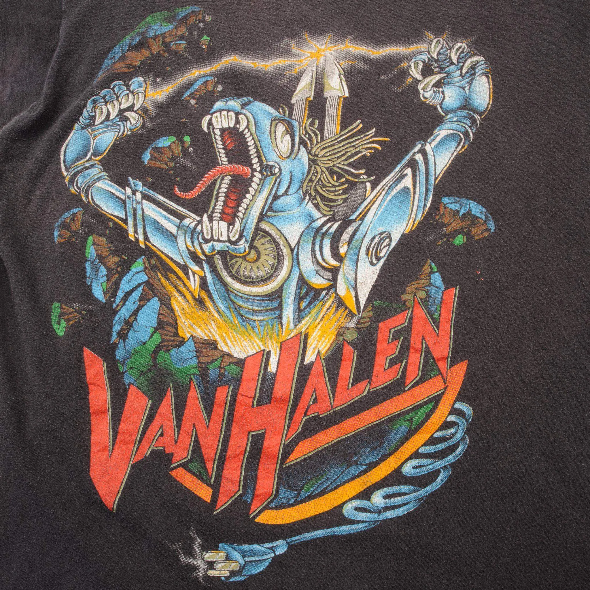 VINTAGE VAN HALEN TEE SHIRT KICK ASS 1986 SIZE LARGE MADE IN USA