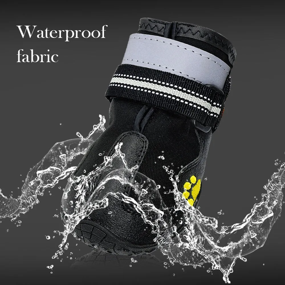 Waterproof Reflective Rubber Boots For Medium-Large Dogs