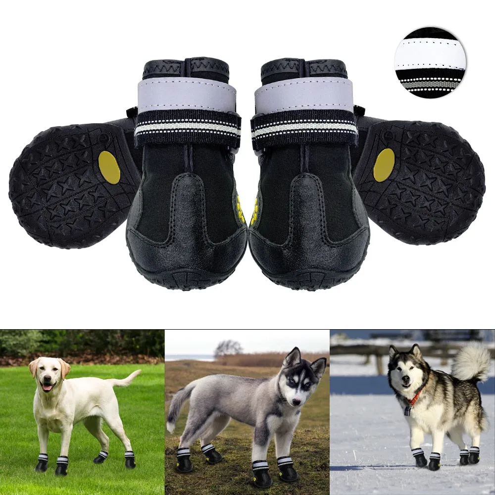 Waterproof Reflective Rubber Boots For Medium-Large Dogs