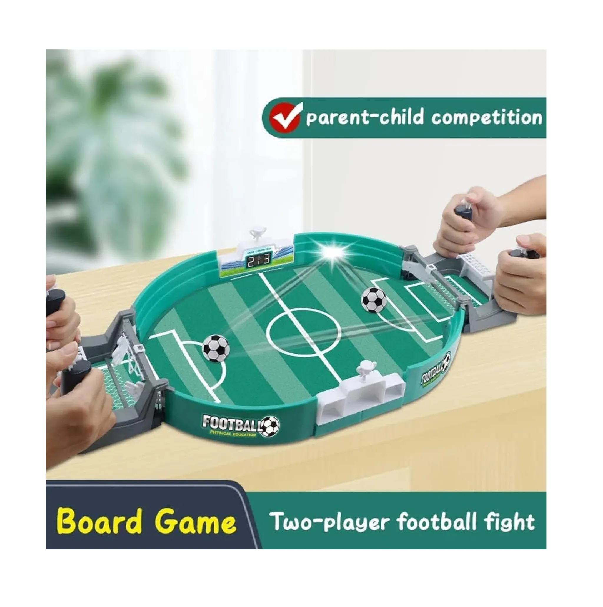 WEIKUELE Football Table Interactive Game Mini Table Soccer Game Toy Mini Table Soccer Game with 6 Football Desktop Interactive Soccer Game Toy for Kids Adults Christmas Birthday Gift