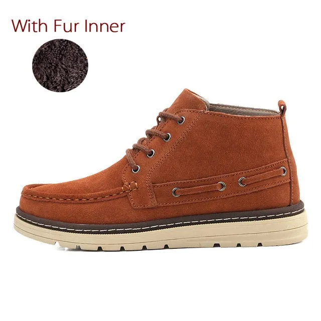 Winter Fashion Cow Suede Leather Ankle Boots Shoes