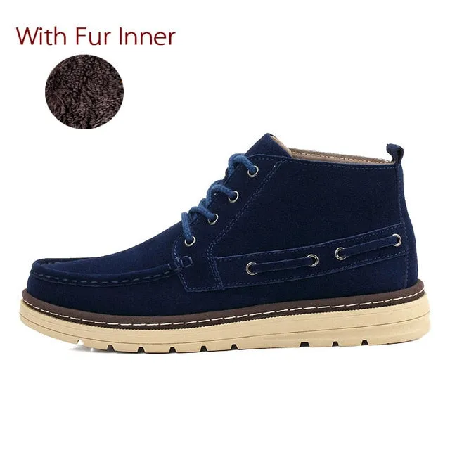 Winter Fashion Cow Suede Leather Ankle Boots Shoes