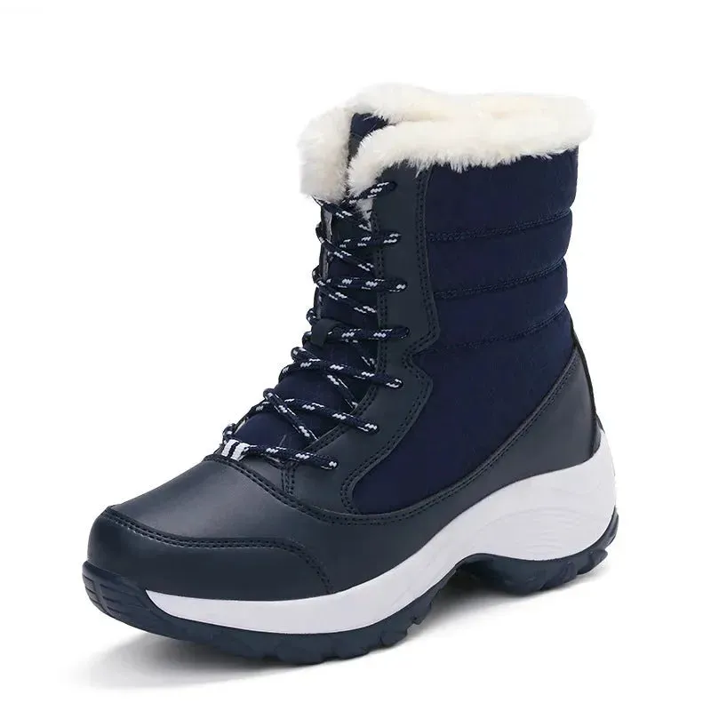 Winter Snow Boots Female High Ankle Waterproof Ladies Cotton Shoes Boots Plus Velvet Shoes