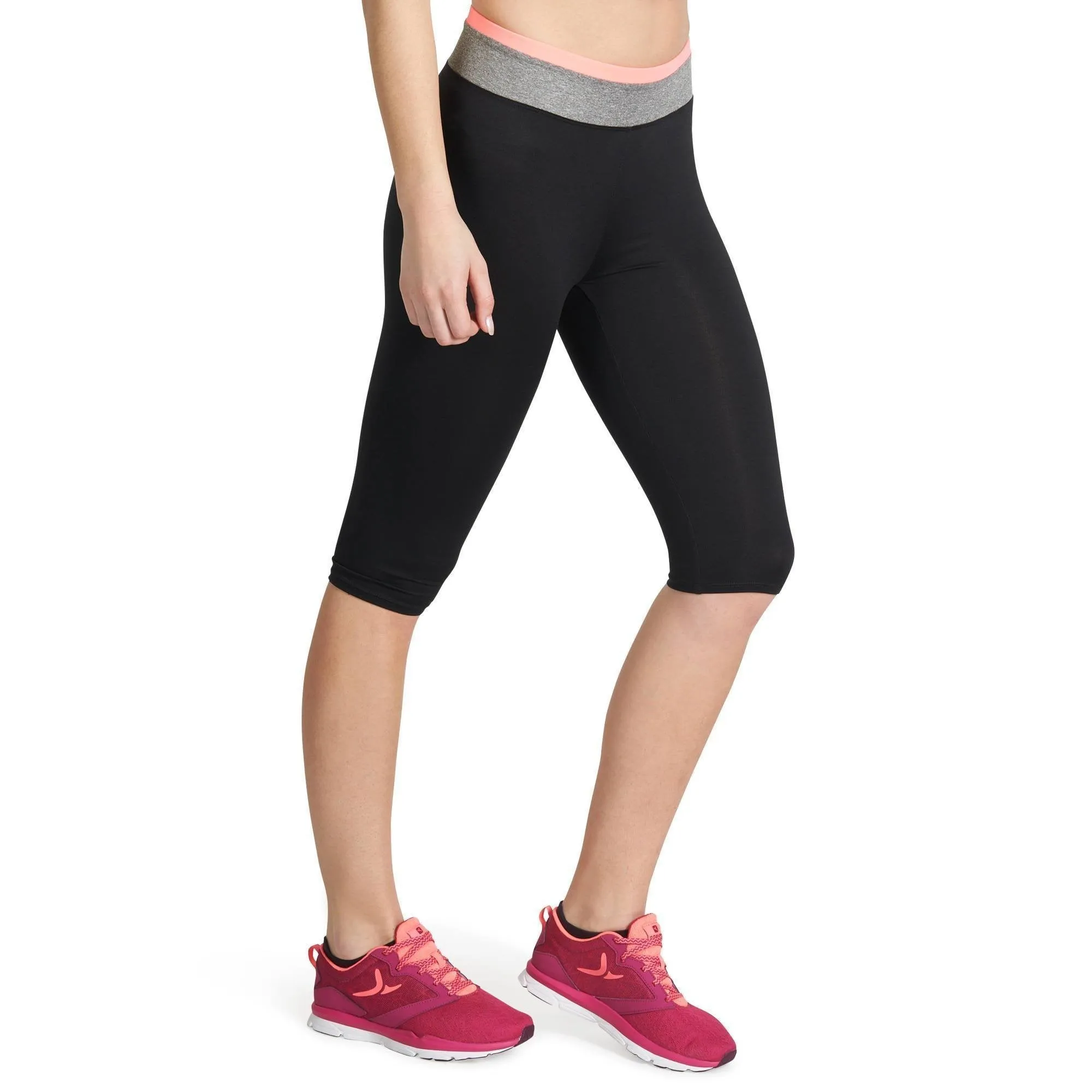 Women's Fitness Cropped Bottoms with Contrasting Waistband Energy