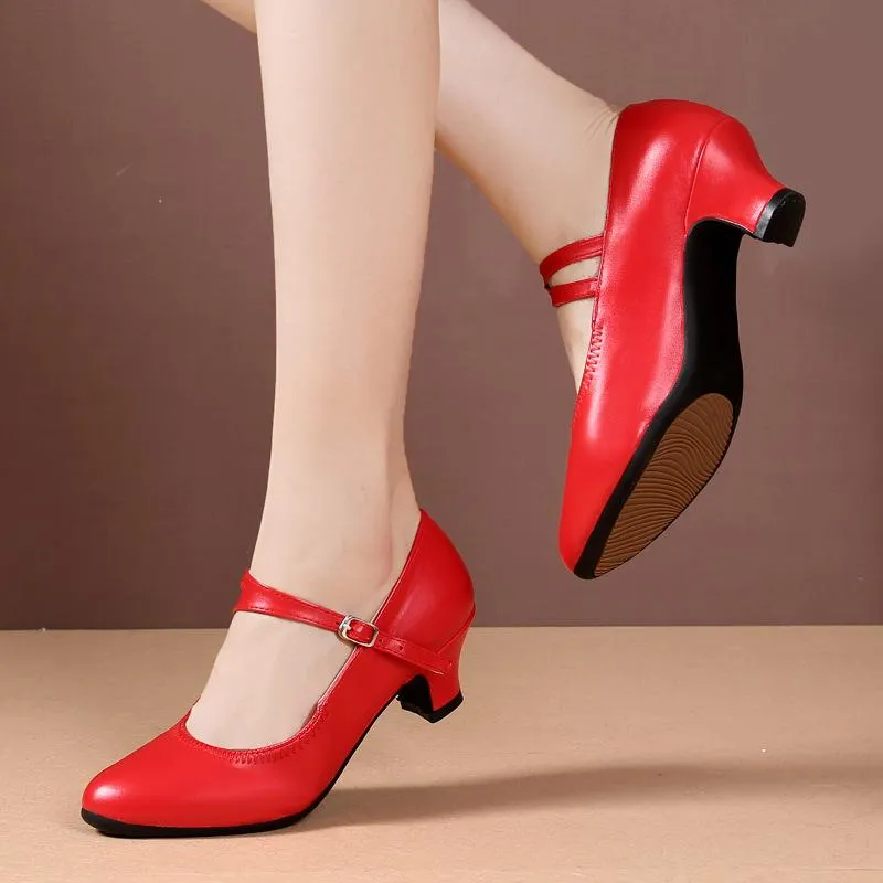 Women's Leatherette 4cm Heels Rubber Sole Ballroom Dance Shoes Modern Dance Shoes