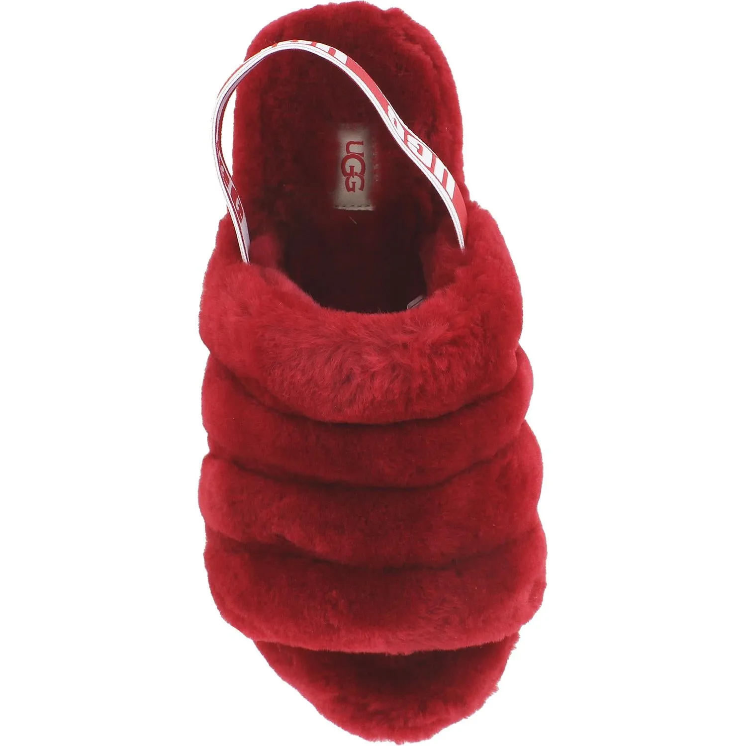 Women's UGG Fluff Yeah Slide Ribbon Red Sheepskin