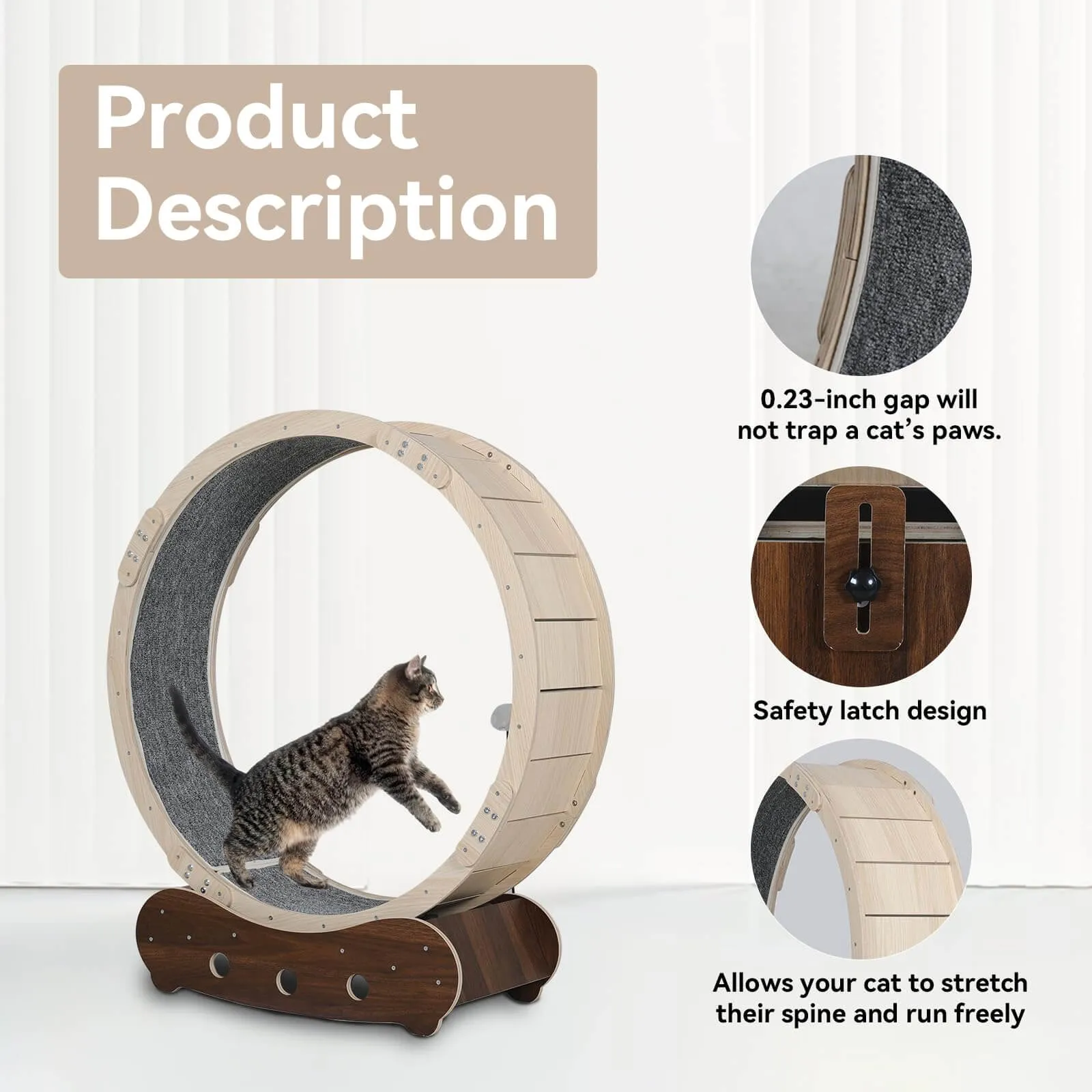 Wooden Cat Exercise Wheel