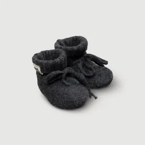 Wool Knitted Baby Booties - Storm