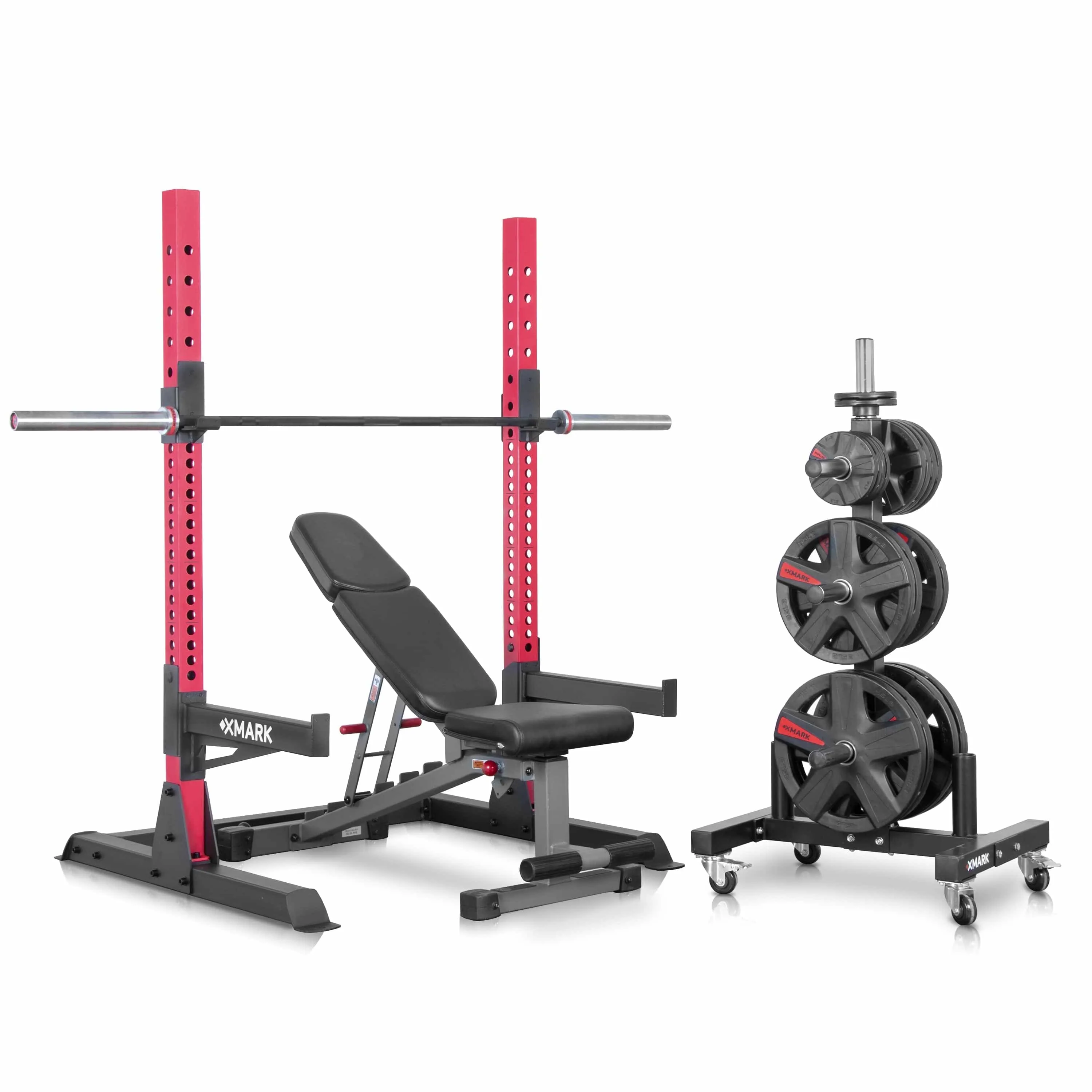 XMark Squat Rack Home Gym Package - XM-9050-OLY-PKG